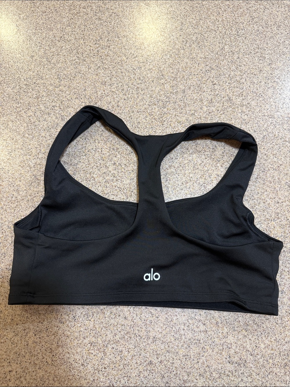 ALO Yoga Black Racerback Sports Bra with Minimal Logo